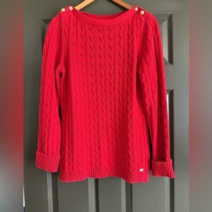 Lauren Ralph Lauren Vibrant Red Cable Knit Sweater